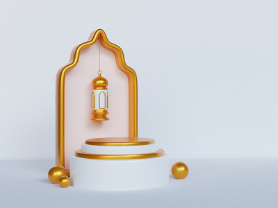 Islamic background 3d background creative design icon illustration islamic market ramadan ui
