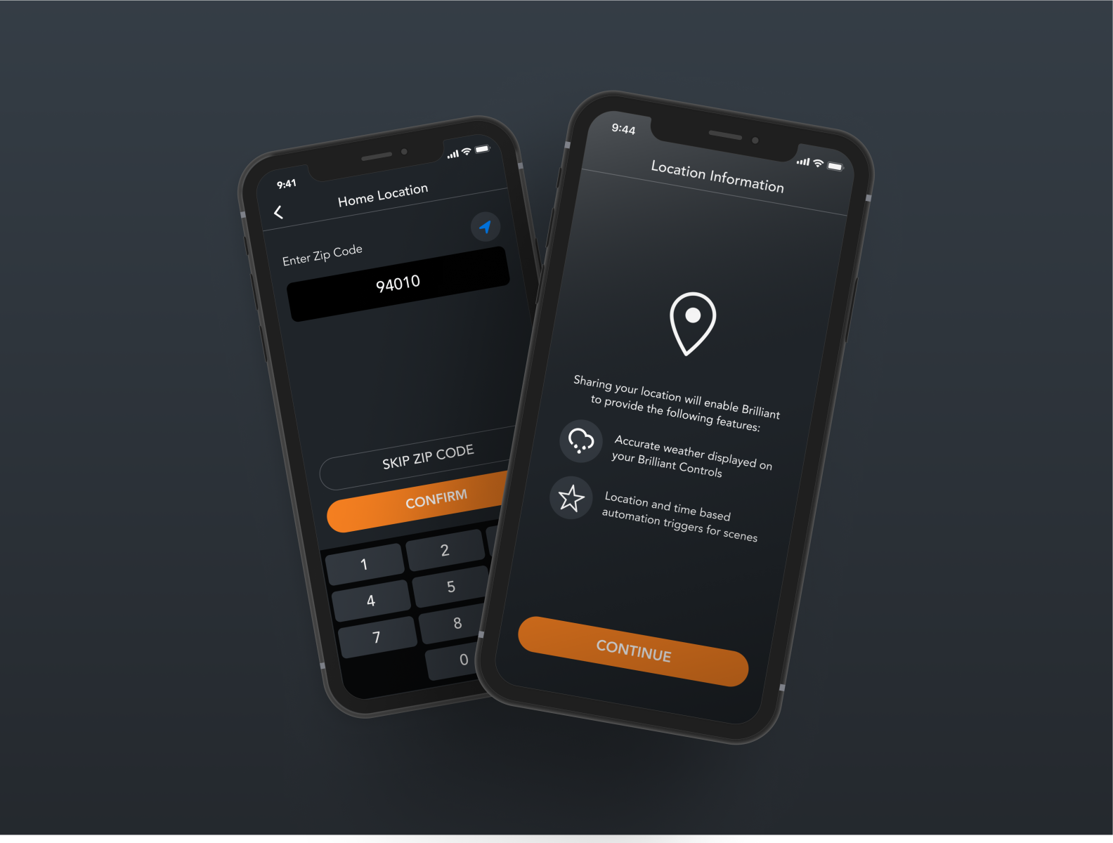 Location sharing during onboarding by Daniel Brady for Brilliant Smart ...