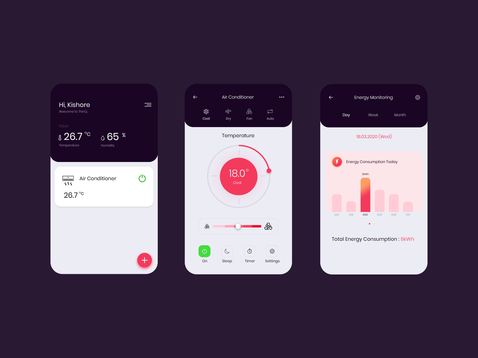 LG IoT App for Air Conditioner - Redesigned. by Kishore on Dribbble