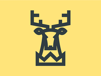 Stag antlers crown deer game of thrones geometric geometry pale yellow stag