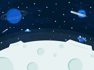 Over The Moon alien astronaut blue graphic illustration illustrator moon outerspace shooting star space spaceship stars transparent zoom zoom background