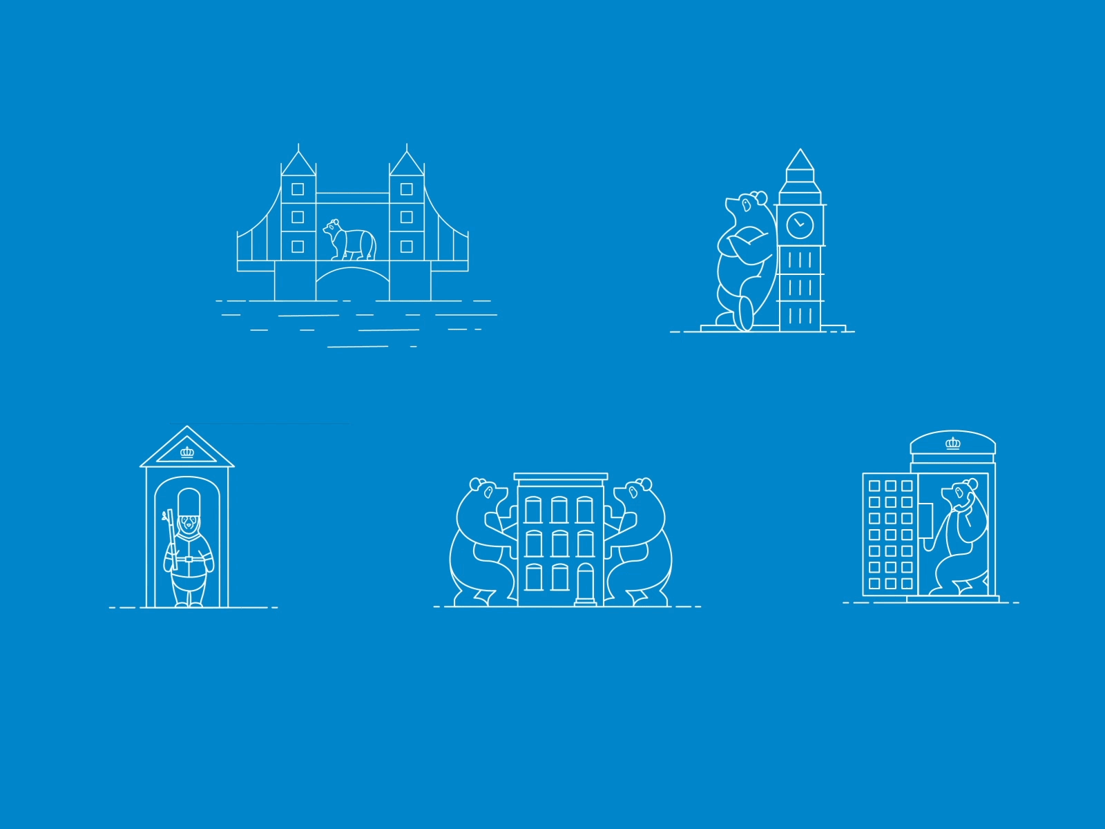 Pixel. London Addition aftereffects big ben blue branding bridge design gif graphic icon set icons illustration illustrator london office panda phone booth photoshop pixel vector video