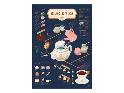 BLACK TEA data visualization editorial design graphic design illustration infographic infographic design poster streeth tea typography
