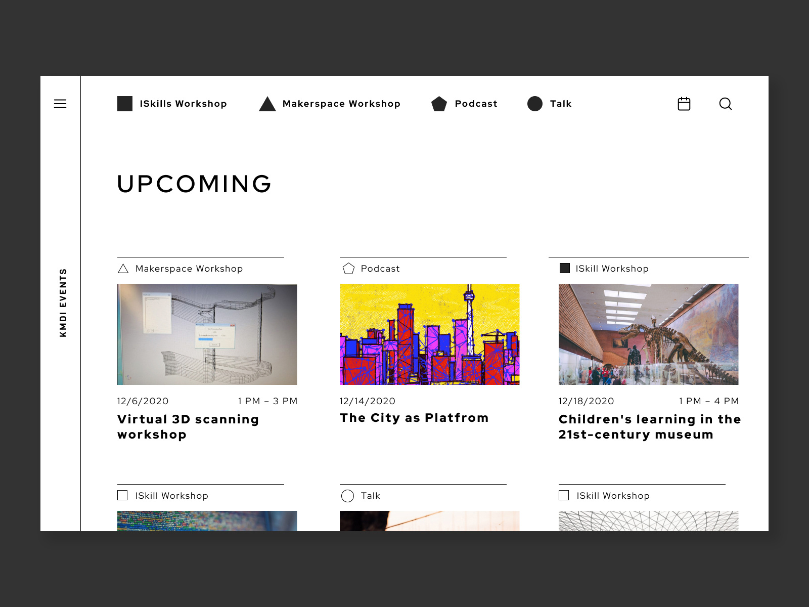 Upcoming Events by Mi on Dribbble