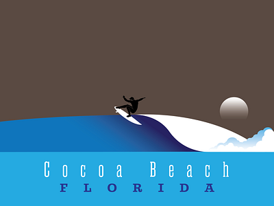 Cocoa Beach, Florida cocoa beach florida illustration minimalist ocean sunset surf surfer tee design tee shirt wave