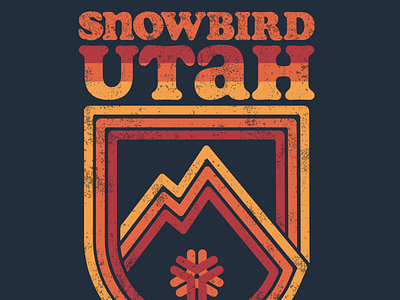 Snowbird, Utah badge crest distressed mountain resort retro shield ski snowbird snowflake stripes tee design tee shirt utah vintage wintersports