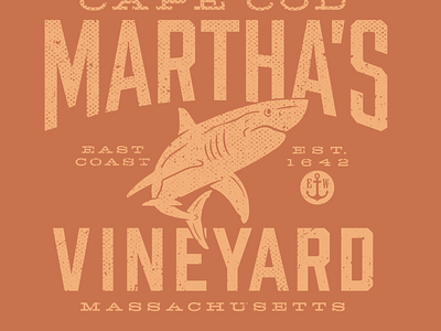 Martha's Vineyard anchor cape cod distressed east coast est 1642 marthas vineyard massachusetts resort shark tee design tee shirt vintage