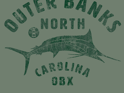 Outer Banks lighthouse marlin north carolina obx outer banks resort sailfish tee design tee shirt vintage