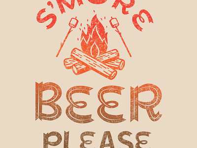 S'More Beer Please beer beer art beer branding campfire marshmellow palm trees tee design tee shirt vintage