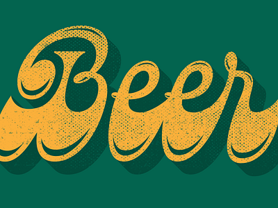 Beer beer beer art beer branding dimensional type distressed halftone tee design tee shirt typography vintage