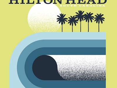 Hilton Head design geometric hilton head linear palmtree resort south carolina sunset tee design tee shirt water waves