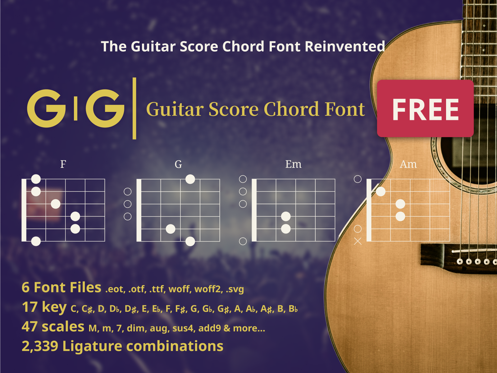 GIGI Guitar Score Chord Font Free by Enenra on Dribbble