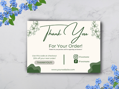 Thank You card with floral style