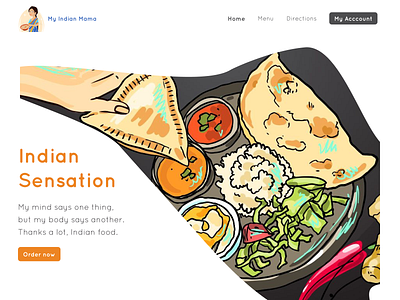 Indian Sensation branding cta food food illustration hero landing landing page restaurant restaurants web design webdesign website website design