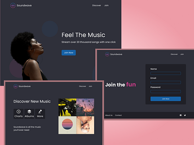 Soundwave cta hero landing landing page music music app streaming streaming app streaming service web design webdesign website website design