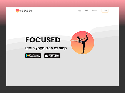 Focused cta hero landing landing page web design webdesign website website design yoga yoga app