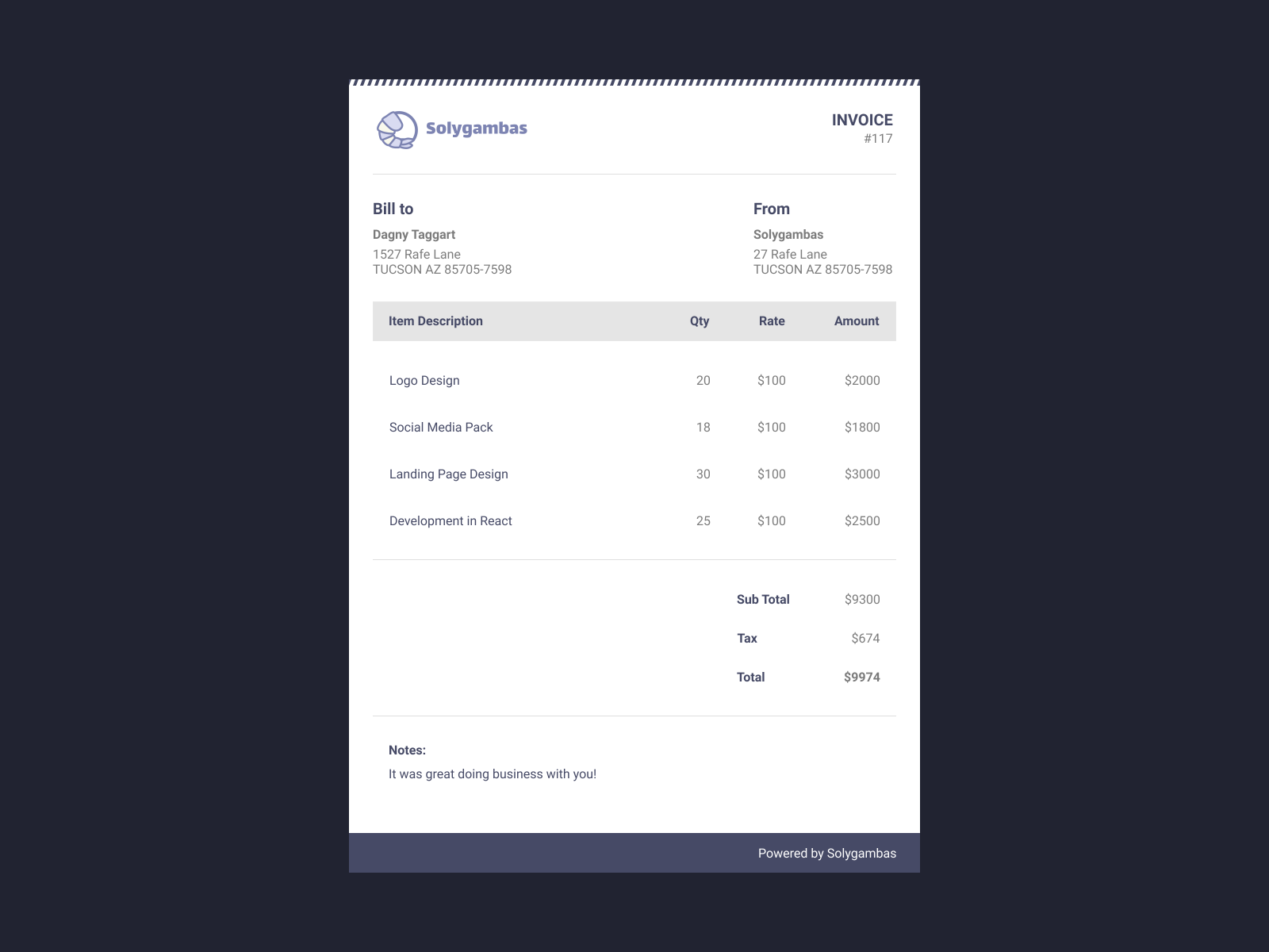 Invoice By Solygambas On Dribbble