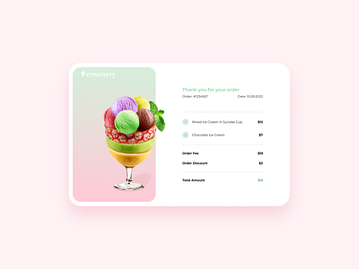 Email Receipt cart ecommerce email ice cream order receipt shop shopping ui ux