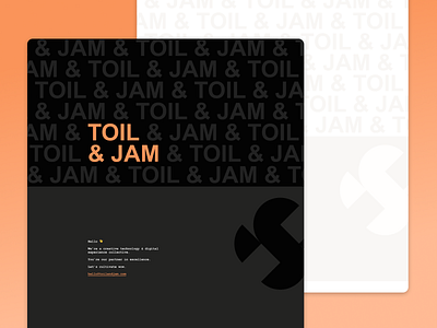 Toil & Jam desktop light and dark web design website
