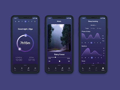 Sleep App app design ui ux