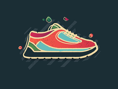 Sneaker concept abstract art branding design flat illustration illustrator poster print wall art