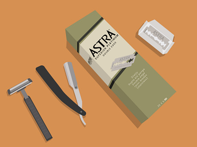 Astra - Razor Blade blade branding design graphic design illustration india logo shaving typography ui ux vector