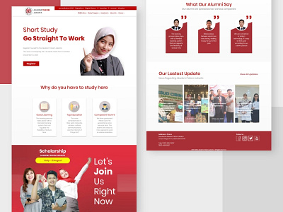 Redesign Akademi Telkom Jakarta Website bold card design clean collage design desktop education homepage portofolio school ui ux web
