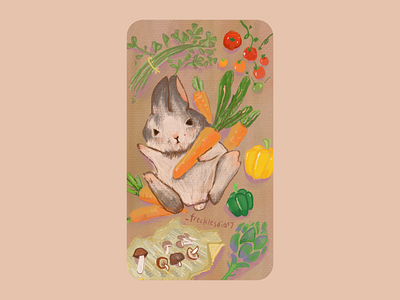 An adventure trip to the veggie farm | rabbit animal cute illustration rabbit