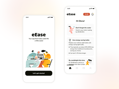 The eEase App app branding design graphic design illustration logo mobile ui ui design ux ux design