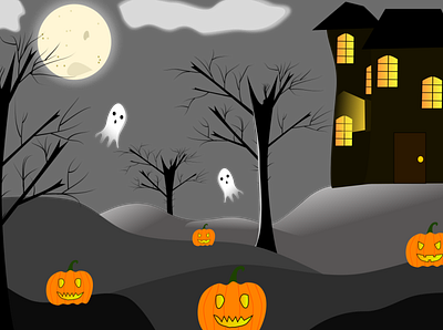 Halloween vector illustration design dribbleweeklywarmup ghost halloween halloweenillustration halloweenpumpkin illustration spooky vector vectordesign vectorillustration