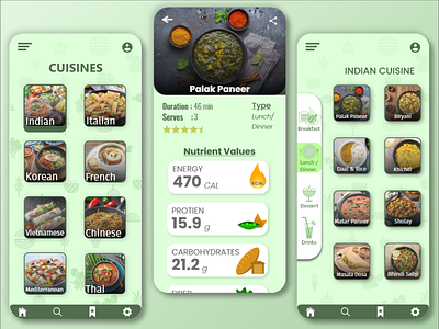 Recipe app UI