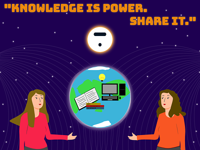 "Knowledge is power. Share it." Challenge. (Thinkific) design dribbble graphic design illustration logo vector vectordesign