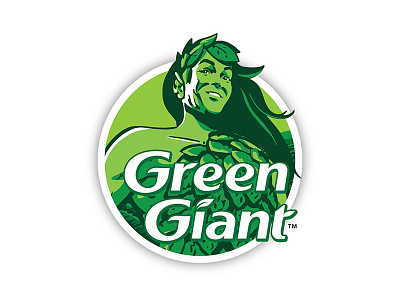 Jolly Green Giant brand identity female character female logo gender equality illustration logo mashup swap womens day