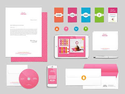 Studio Cupcake candy cupcake logo mockup pink