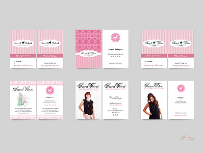 Secret Velvet's business cards business cards mockup pink