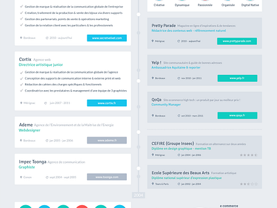 Resume Flat Design Timeline by Marie Dehayes on Dribbble