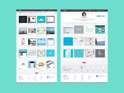 Dribbble Redesign - Home + Profil clean dribbble flat design redesign ui