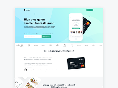 Lunchr website - home clean fintech foodtech homepage landing page product design startup