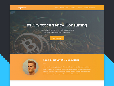 Cryptocurrency Consultant landing landing page web design website