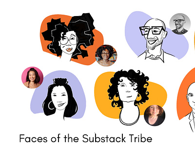 Faces of the Tribe - Substack Writers Illustrations