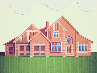 House Illustration buildings flat home house illustration simple stroke texture vector
