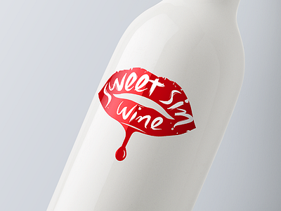 Sweet Sin Wine - Logotype alcohol brand font kiss lettering logo sin sweet type wine