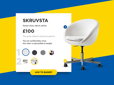 Day 33 - Customize Product card chair clean customize dailyui item product simple ui ux