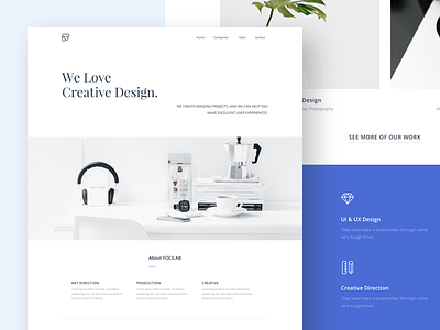 Focilab Web clean design sketch ui website