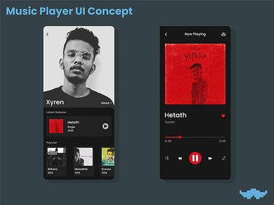 Music Player UI Concept appui dark minimal music simple uidesign