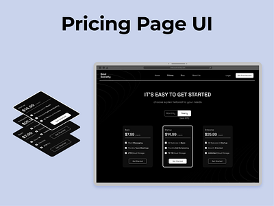 Pricing Page UI appui branding dark design illustration logo minimal simple ui uidesign