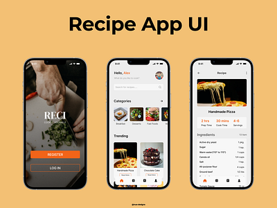 Recipe App UI appui design freelance minimal mobile ui recipe app simple ui uidesign