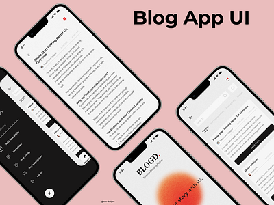 Blog App UI appui blog blogapp design light menu minimal simple ui uidesign