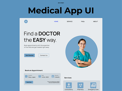 Medical App UI appui concept design designer figma icons landing landingpage minimal simple ui uidesign uidesigner