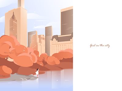 Girl in the city adobeillustrator artwork autumn central park city digitaldraw flatillustration freedom girl illustration illustrator new york ny vectorart